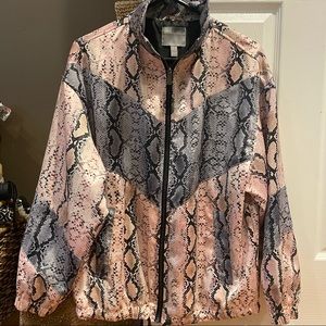 ASOS snake print oversized bomber - size 4